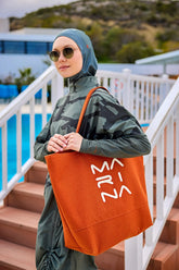 Orangene Strandtasche Andalus by Marina CA2501-5 mit Reißverschluss - gefütterte Badetasche